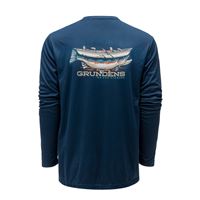 Triko Grundéns Drift Boat LS Tech Tee - Blue Abyss vel. XXL