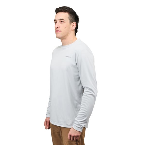 Triko Grundéns Logo Anchor LS Tech Tee - Grey Mist vel. S