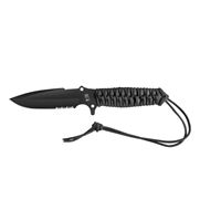Survival nůž TB Outdoor Maraudeur, PARACORD 550 ®, Kombinovaná čepel, Kydex pouzdro – Black 