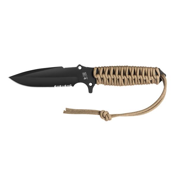 Survival nůž TB Outdoor Maraudeur, PARACORD 550 ®, Kombinovaná čepel, Kydex - Coyote brown