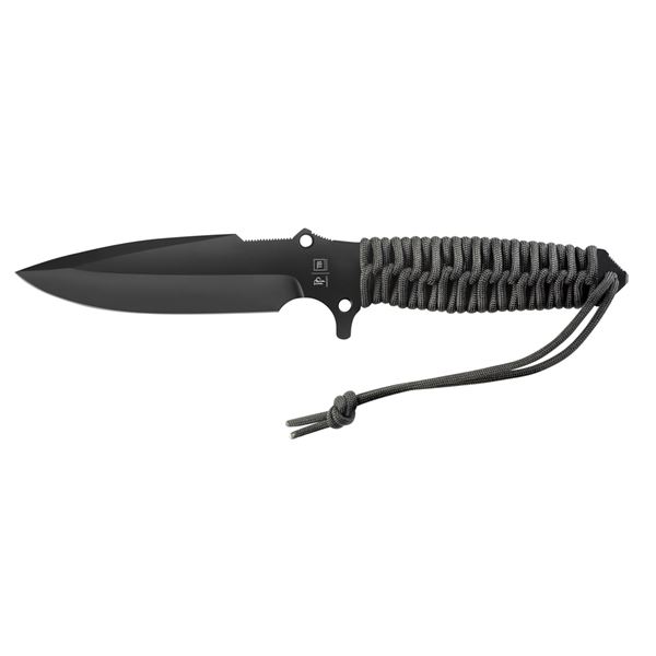Survival nůž TB Outdoor Maraudeur, PARACORD 550 ®, Hladké ostří, Kydex - Black