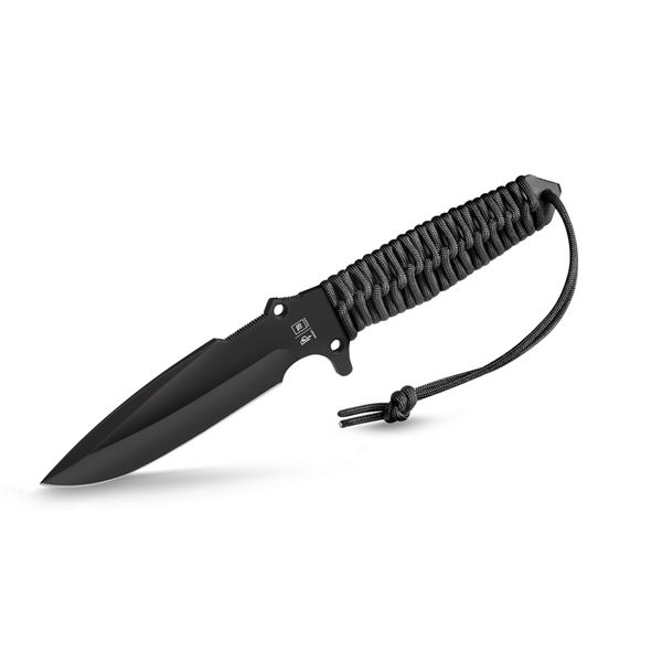 Survival nůž TB Outdoor Maraudeur, PARACORD 550 ®, Hladké ostří, Kydex - Black