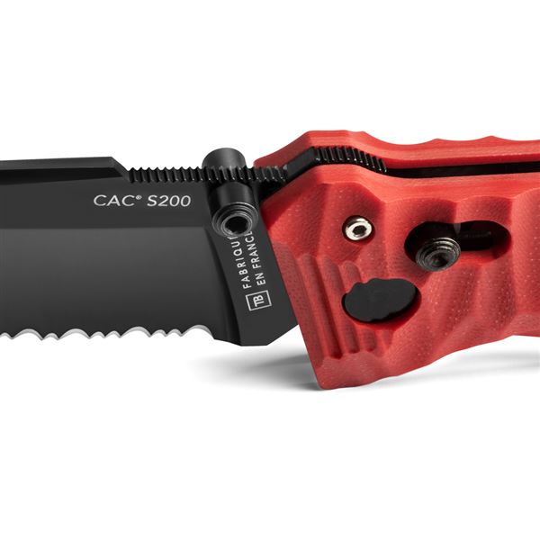 Zavírací nůž TB Outdoor CAC S200 French Army G10, Kombinované ostří - Red
