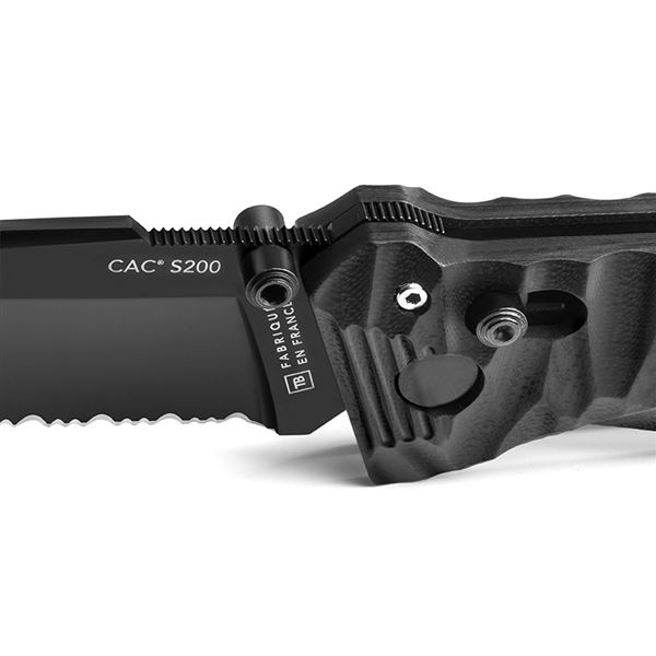 Zavírací nůž TB Outdoor CAC Army PA6 TX, kombinované ostří – Black