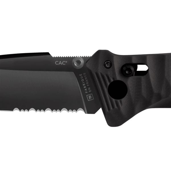 Zavírací nůž TB Outdoor CAC Army PA6 TX, Kombinované ostří, Vývrtka - Black